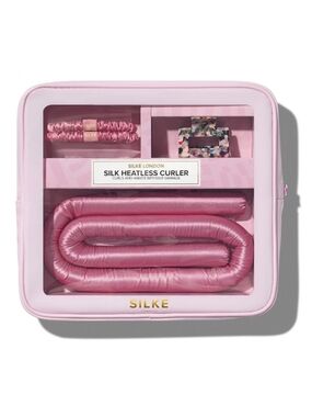 Women's Silke London 100% Silk Heatless Curler Set in Pink Women's Hair Products